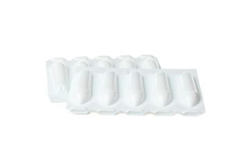 Anal or vaginal candles isolated on white background
