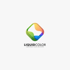 Vector Logo Illustration Abstract Liquid Gradient Colorful Style.