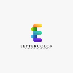 Vector Logo Illustration Abstract Letter Gradient Colorful Style.