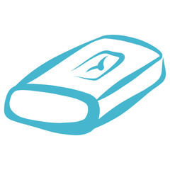 rectangular piece of soap with a picture of a flying bird