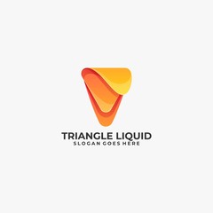 Vector Logo Illustration Triangle Liquid Gradient Colorful Style.