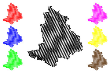 Alsunga Municipality (Republic of Latvia, Administrative divisions of Latvia, Municipalities and their territorial units) map vector illustration, scribble sketch Alsunga map