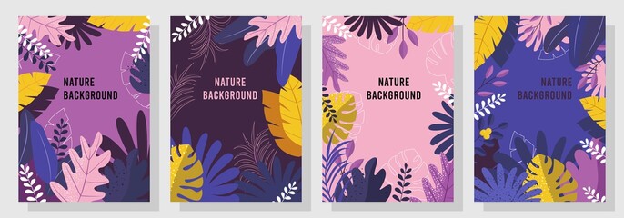Vector set nature background, banner, cover, templates, posters.