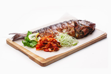 healthy food on a white background