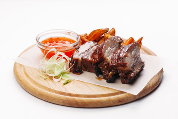 healthy food on white background