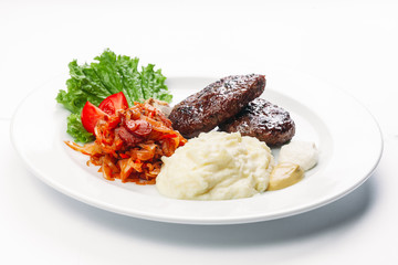 healthy food on white background