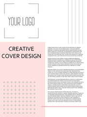 Creative cover design with coral color inserts. Corporate banner with stylish geometric shapes. Letterhead with space for text with bright colors.