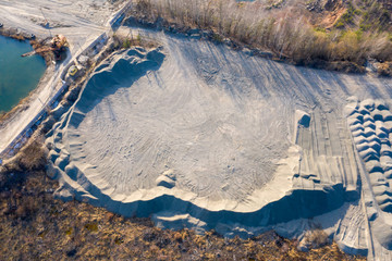 granite quarry, ore mining, aerial view