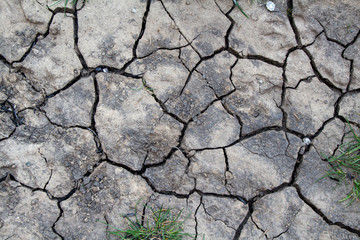 Cracked dried earth texture background, close up. Dry, erosion, ecology problem concept.