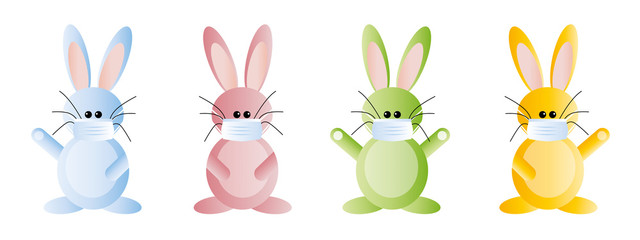 Cute Corona bunnies with masks