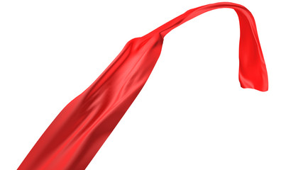 3d illustration of red silk on white background
