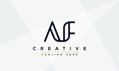 AF logo design vector illustration template. Creative A F letters  monogram icon.
