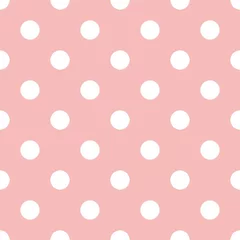 Tapeten Nahtloses Muster mit rosa und weißen Tupfen © Marina Lvova