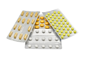 Tabletten- Pillen - Verpackung speziell angeordnet