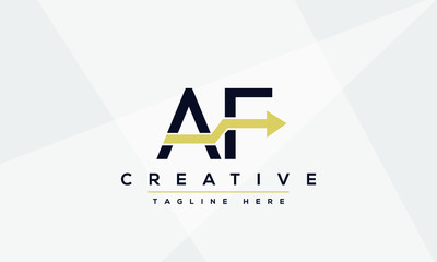 AF logo design vector illustration template. Creative A F letters  monogram icon.