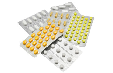 Tabletten- Pillen - Verpackung in verschiedenen Farben