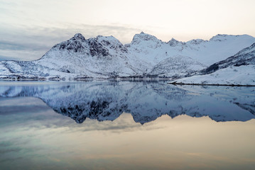 Beautiful scenic along the way in Lofoten Island, Norway