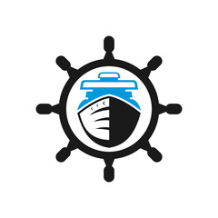 Sea ship transportation logo