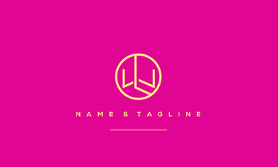 Alphabet letter icon symbol LW or WL