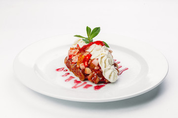 pancakes with fried fruit