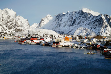 Beautiful Reine village from viewpoint, Lofoten, Norway