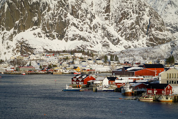 Beautiful Reine village from viewpoint, Lofoten, Norway