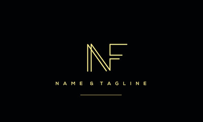 Alphabet letter icon symbol NF