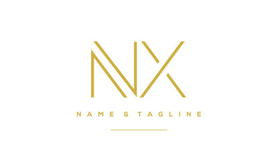 Alphabet letter icon logo NX