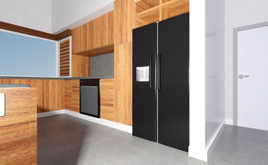 3D Rendering Contemporary Kitchen Interior