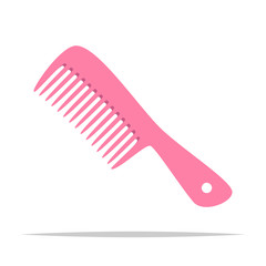 Pink comb vector isolated illustration - obrazy, fototapety, plakaty