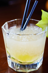 glass of delicious alcoholic cocktails or lemonade.