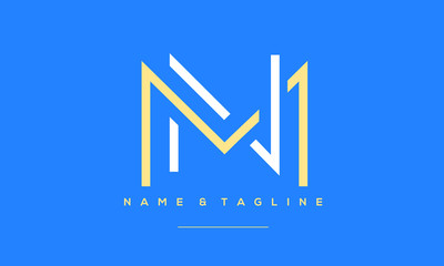 Alphabet letter icon logo MN or NM