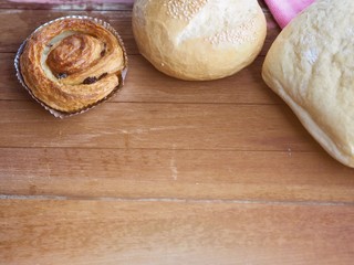 bread on wooden table