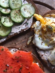 grilled salmon steak with vegetables
