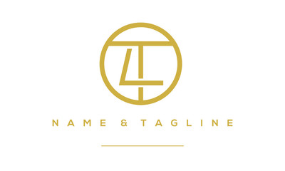 Alphabet letter icon logo LT or TL