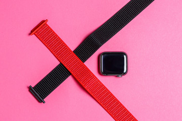 neylon strap for smart watch with velcro black color