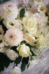 white roses bouquet