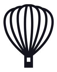 Hot air balloon Icon Black line Isolated vector illustration