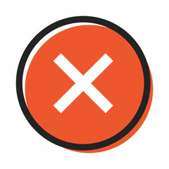 Speech icon vector bubble like donts, red color. flat simple trend modern logotype graphic design