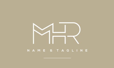 Alphabet letter icon logo MHR