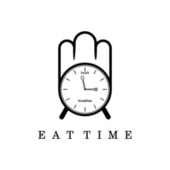Eat time alarm vector logo.Clean and simple design.