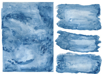 Watercolor illustration blue background. Drawn in watercolor and is suitable for all types of design and printing.