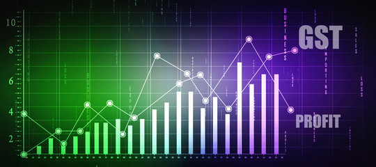 2d rendering Stock market online business concept. business Graph 