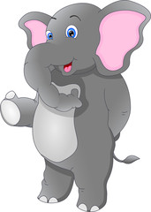 cute elephant cartoon thumb up