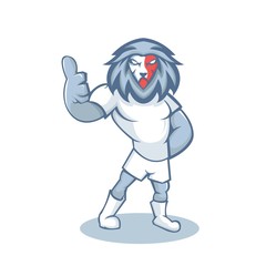 Lion cartoon mascot design with modern illustration concept style for sport team