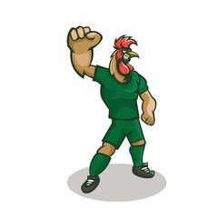 Rooster cartoon mascot design with modern illustration concept style for sport team