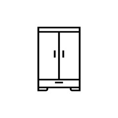 Wardrobe Icon With Outline Style Vector