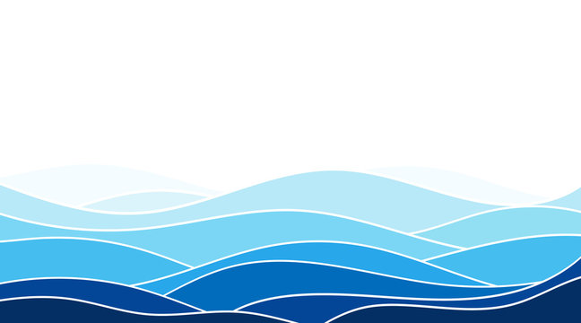 Abstract ocean wave layer background vector illustration