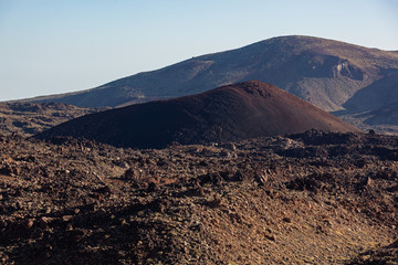 Red volcanic landscape in the Teide national park in Tenerife, Canary Islands, Spain