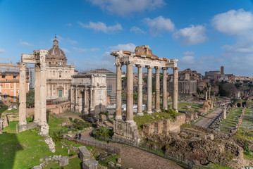 Imperial romanian forum ruins Rome Italy